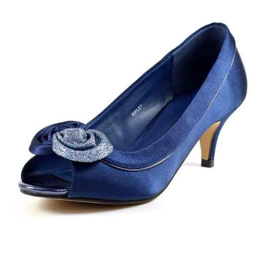 Ripley Satin Peep Toe Navy