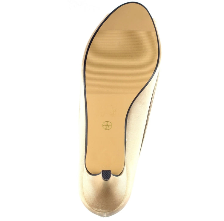 Ripley Satin Peep Toe Champagne