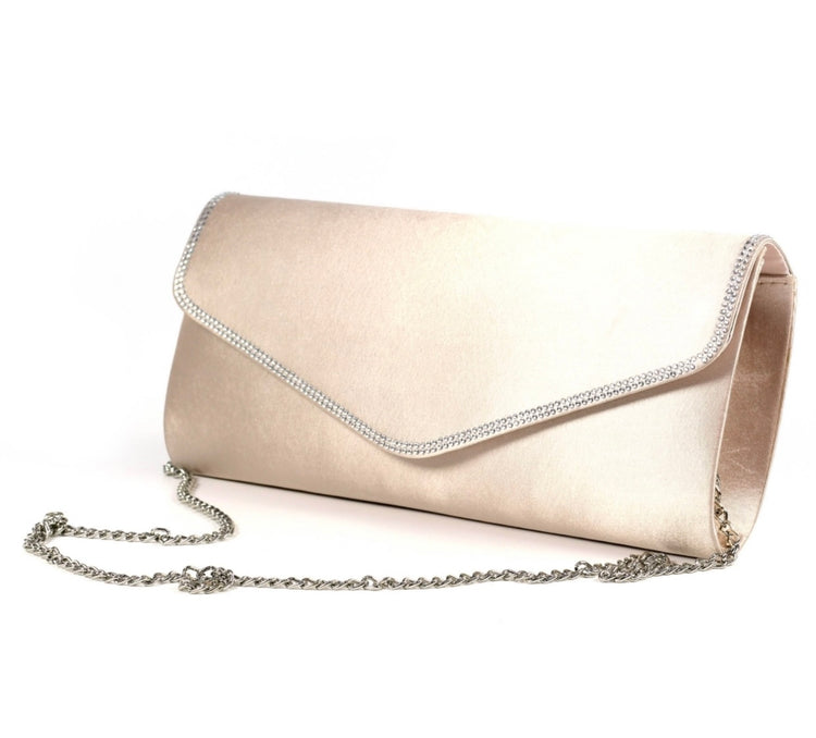 Janelle Nude Satin Bag