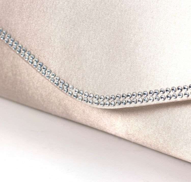 Janelle Nude Satin Bag