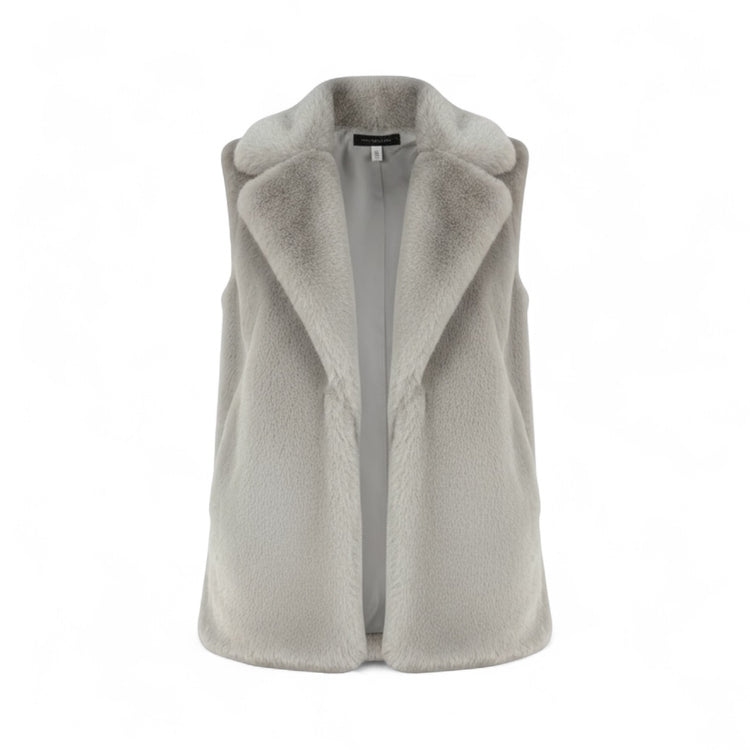 Pomodoro Faux Fur Gilet Silver