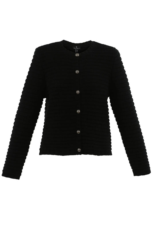 Marble 7642-101 Ribbed Cardigan Black