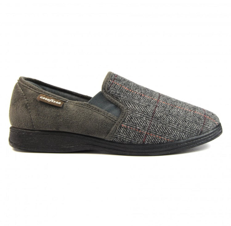 Lazydogz Men’s Harrison Grey Tweed Slipper