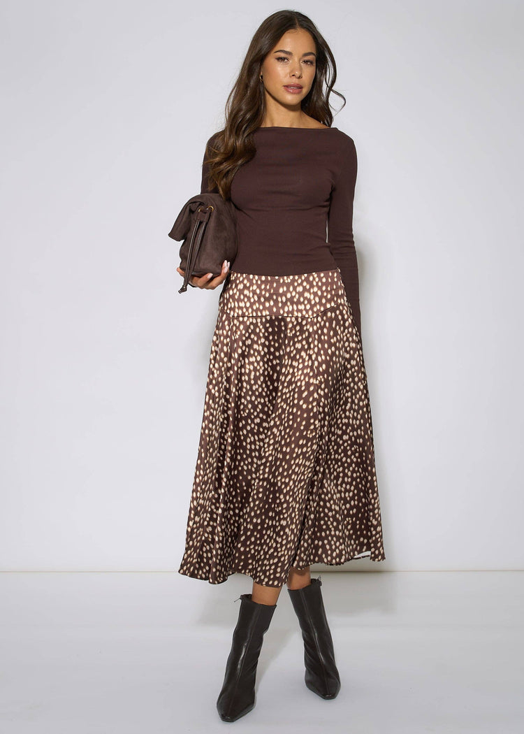 Gini London Animal Midi Skirt