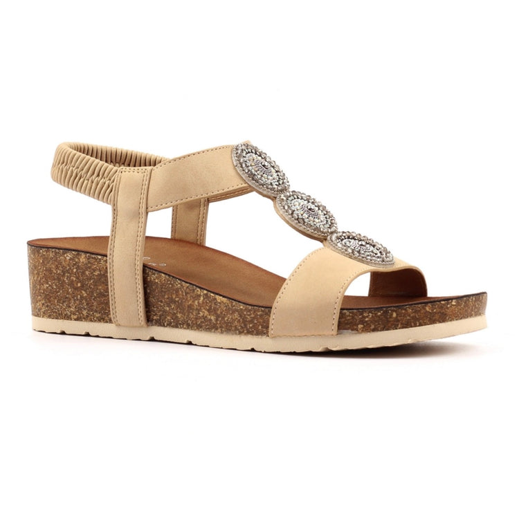 Lunar Cassidy Wedge Sandal Beige