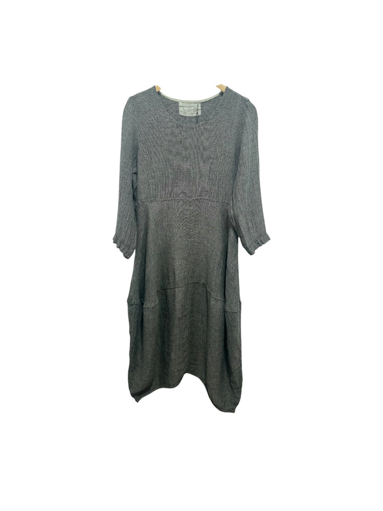 Grizas Tweed Linen Dress Laurel Green