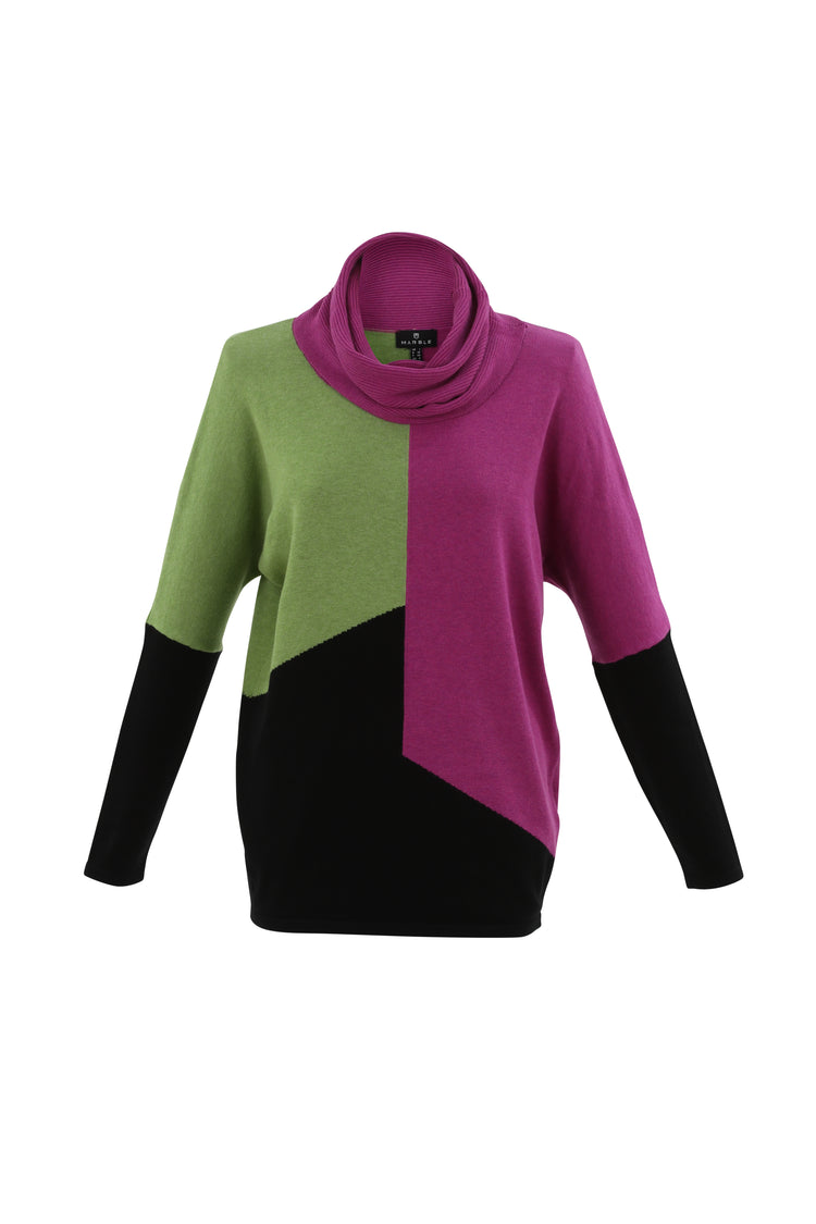 Marble 6765-222 Block Colour Cowl Sweater