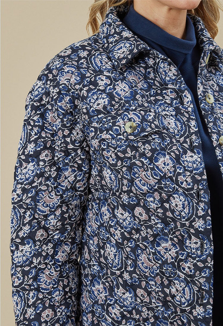 Marina Print Shree Quilted Shacket
