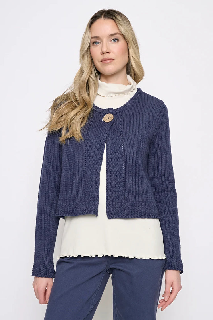 Piccadilly Button Cardigan Deep Denim ZE424