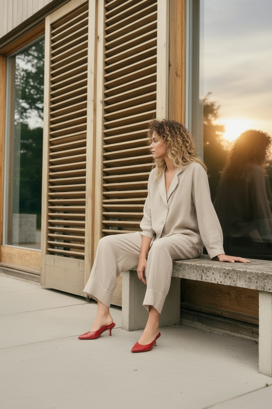 Noen Linen Trousers 81417 81317 Sand