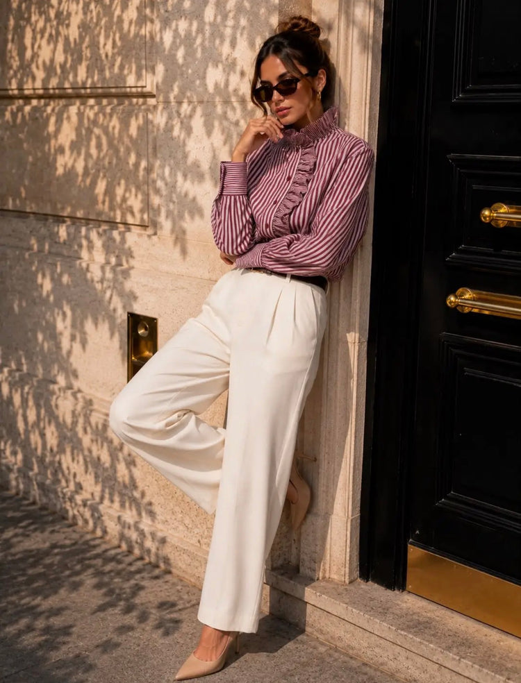 Emma & Ashley Ruffle Shirt (colour options)