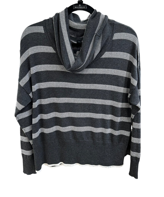 Marble 7574-105 Stripe Cowl Sweater Grey