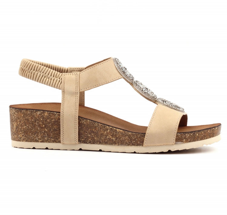 Lunar Cassidy Wedge Sandal Beige