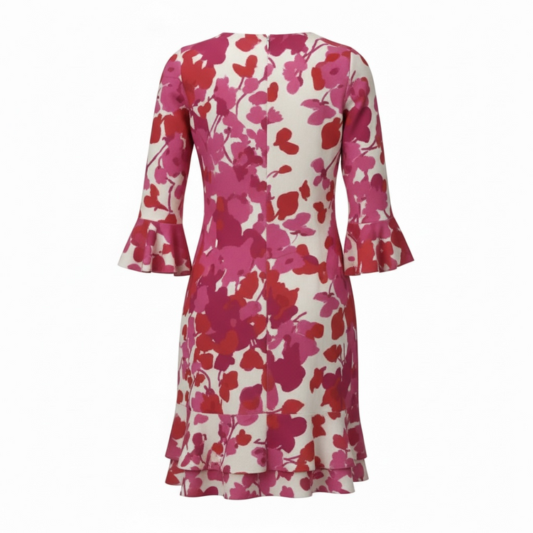 Pomodoro Trailing Flower Ruffle Hem Dress (colour options)