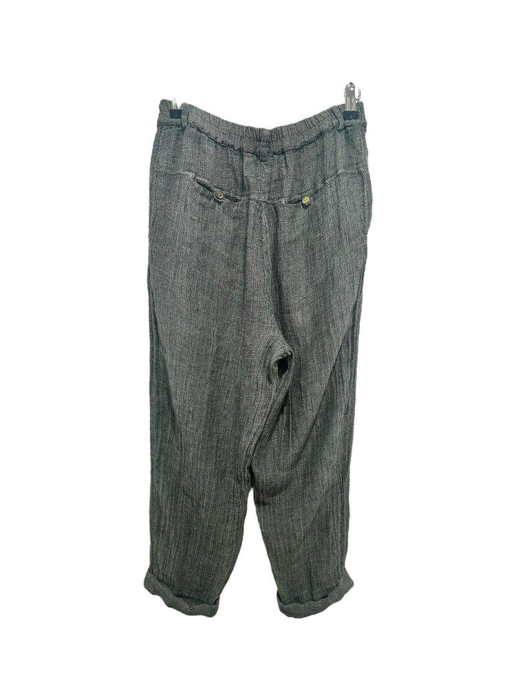 Grizas Tweed Linen Trousers Laurel Green