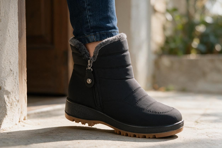 Fleece Lined Winter Boots Black