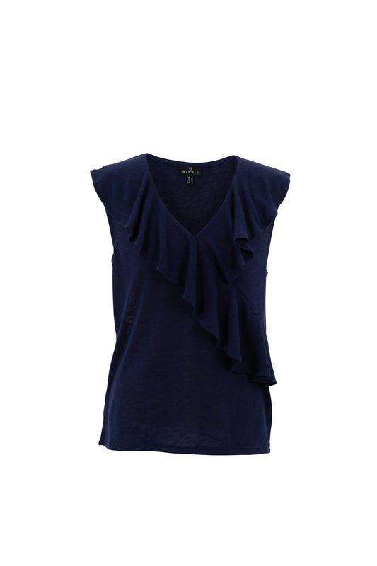 Marble 7376-103 Frill Top Navy