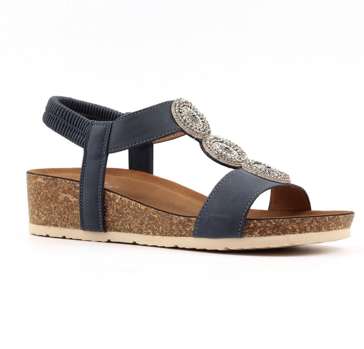 Lunar Cassidy Wedge Sandal Navy