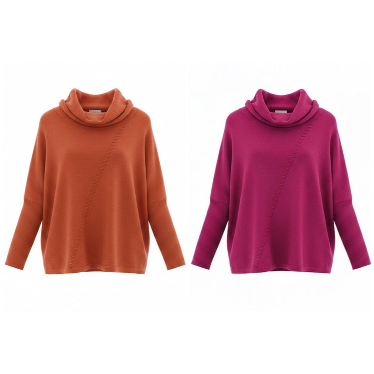 Pomodoro Plain Whipstitch Jumper 22650 (colour options)