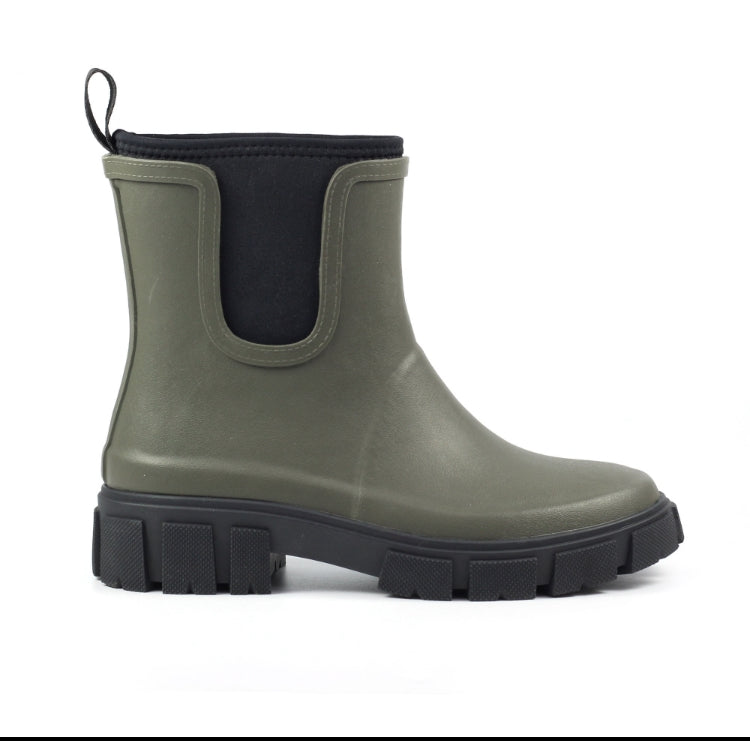 Lazy Dogz Lake Ankle Wellingtons Olive  ELZ006OL