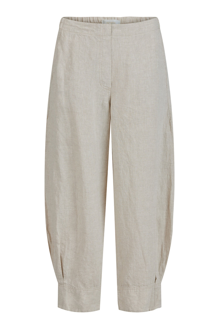 Noen 81371-81070/15 Linen Trouser Beige