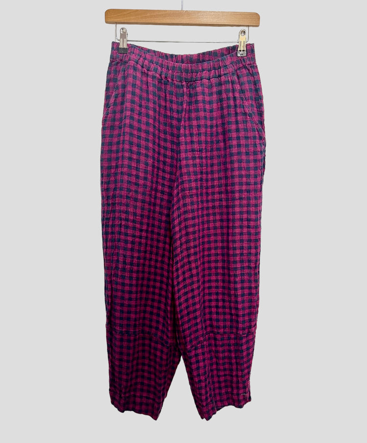 Grizas 3500/1-L280-9 Check lantern trousers Magenta