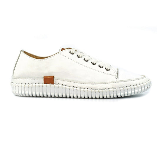 Lazy Dogz Truffle II White Leather Plimsoll