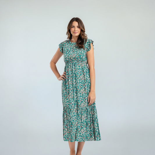 Serena Floral Dress Green
