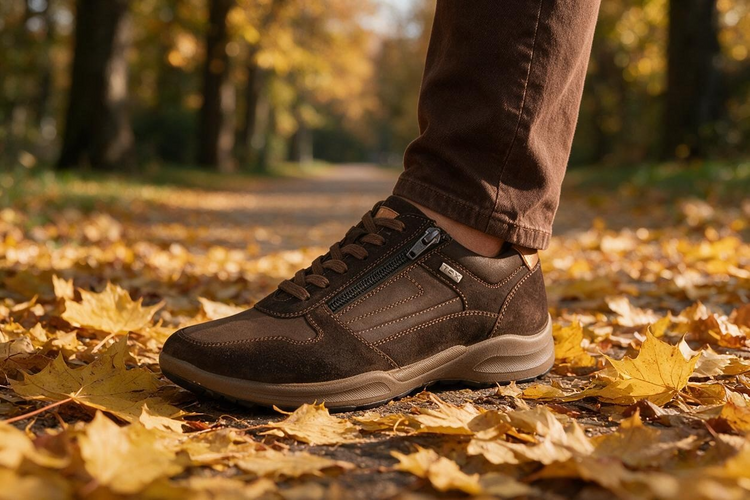 Fern Leather Trainers Brown