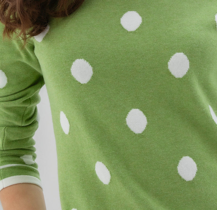 Marble 7596-221 Polka Sweater Chartreuse