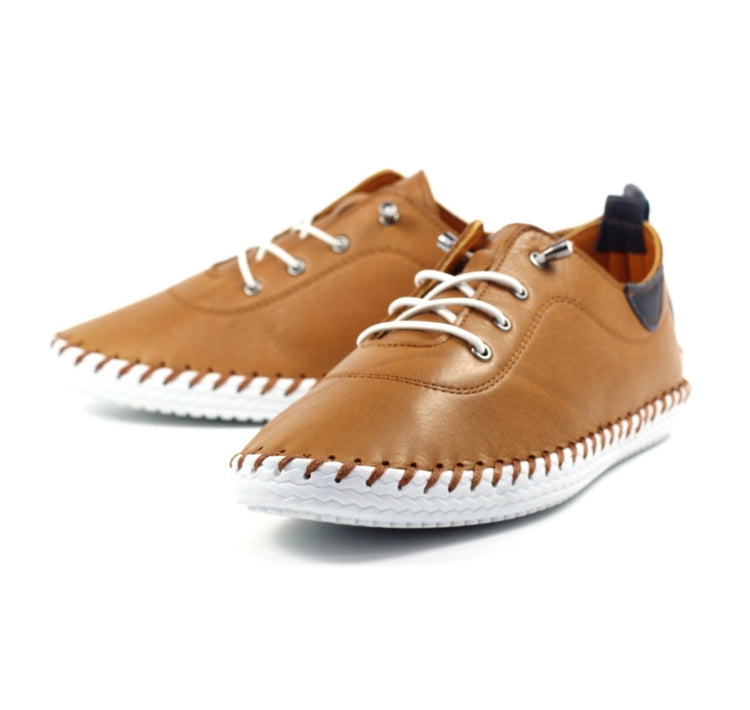 Lunar St Ives FLE030 Tan Leather Plimsoll