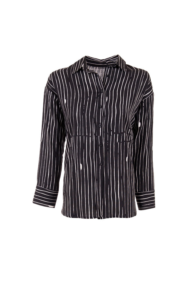 Peruzzi Broken Stripe Shirt Black