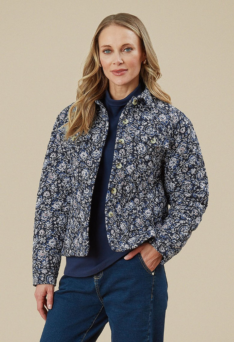 Marina Print Shree Quilted Shacket