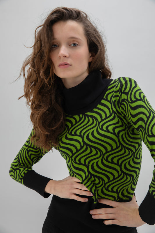 Marble 7118-221 Swirl Sweater Green