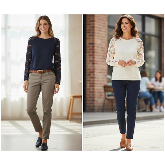 Pomodoro Lace Sleeve Jumper (colour options)