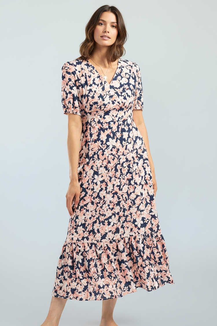 Annabelle Dress Pink & Navy