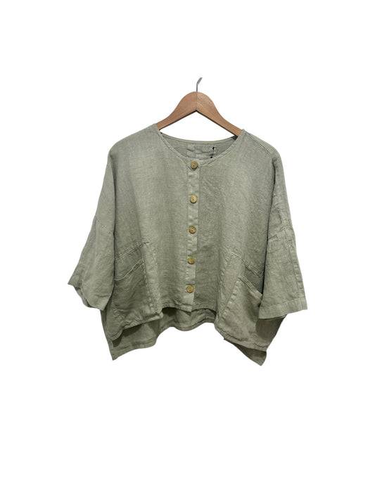 Grizas Linen Jacket Laurel Green