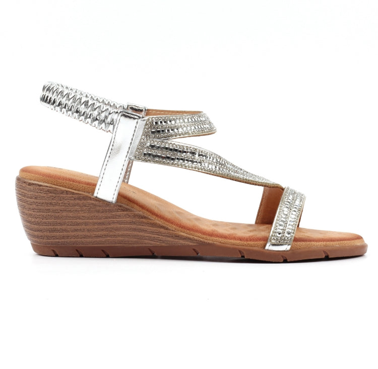 Lunar Darci Silver Wedge Sandal