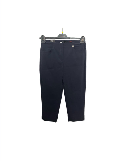 Robell Bella 07 Cropped Trousers with Pockets Navy