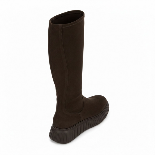 Wonders Knee High Wedge Boots A5204 Cocoa