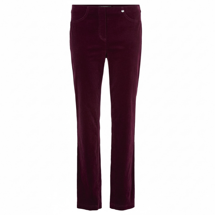 Robell Bella Needlecord Trousers Mulberry