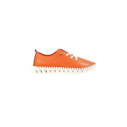 Lunar St Austell Orange Leather Plimsoll