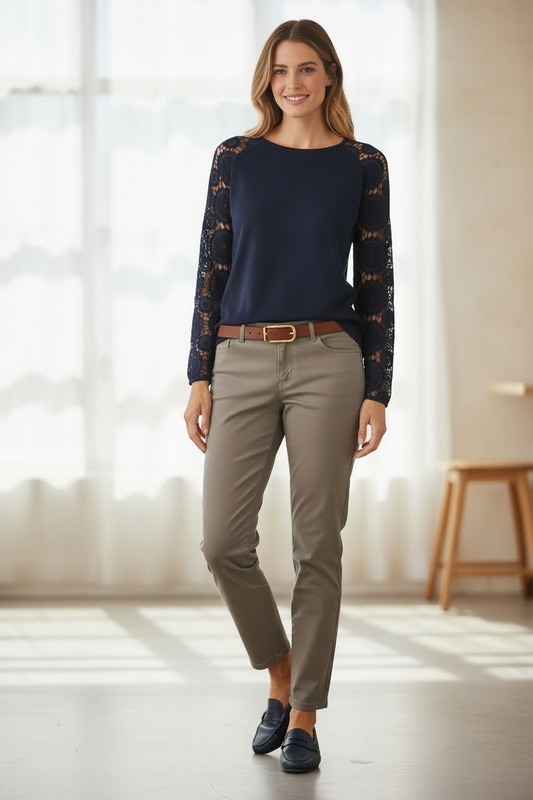 Pomodoro Lace Sleeve Jumper (colour options)