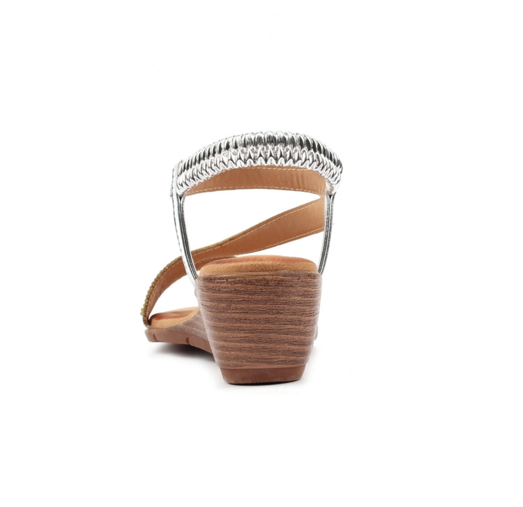 Lunar Darci Silver Wedge Sandal