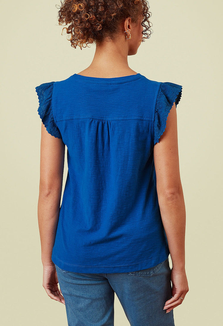 Adini Frankie Frill Slub Vest (colour options)