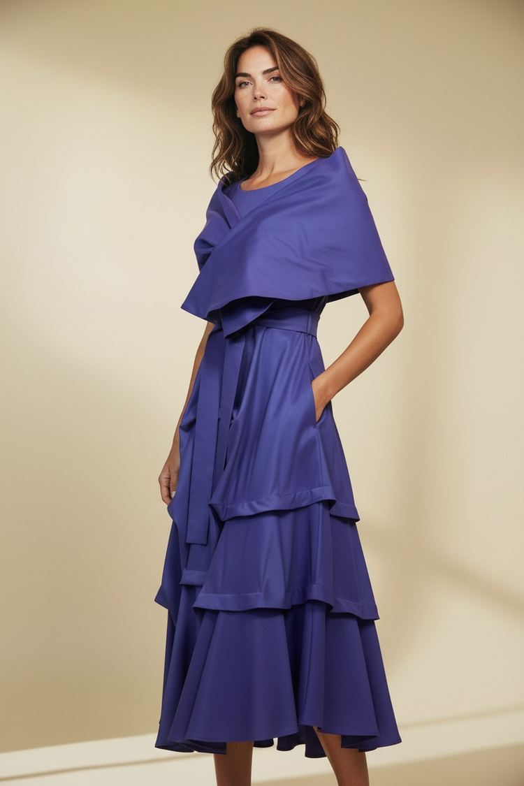 Periwinkle Ruffle Dress & Wrap