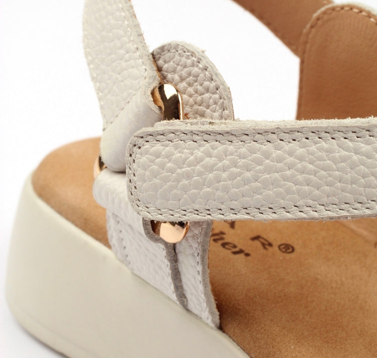 Lunar Lark White Leather Wedge Sandal