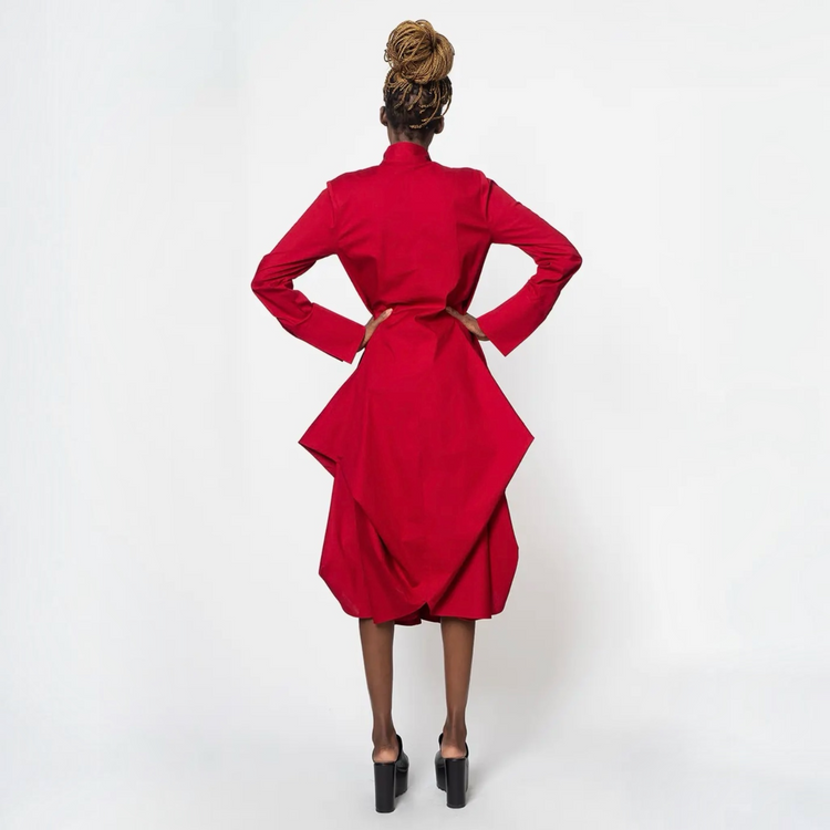 Metamorphoza Asymmetric Collar Dress