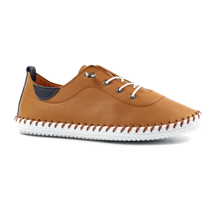 Lunar St Ives FLE030 Tan Leather Plimsoll