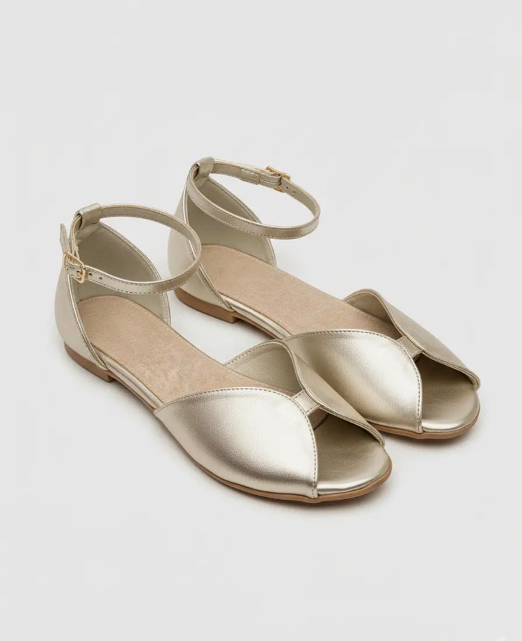 Peep Toe Metallic Sandals